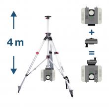Treppiede telescopico a due vie con adattatore di sicurezza per Leica RTC360