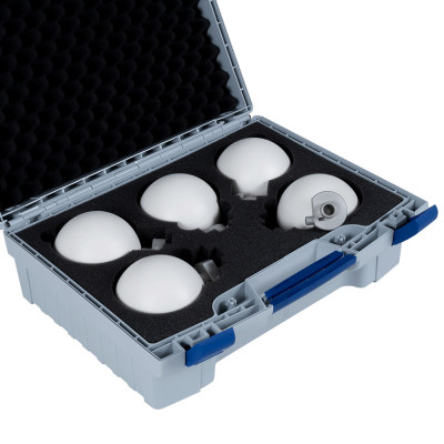 Set aus 5 Laserscanner-Referenzkugeln Ø 100 mm mit Leica-Anschluss