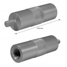 Adapter with M8 male thread & 5/8" female thread (length: 73.5mm)