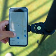 GNSS-Pole for EMLID Reach RS+ / RS2 / RS2+ / RS3 / RS4 / RS4 Pro / RX / RX2 with foldable control device holder