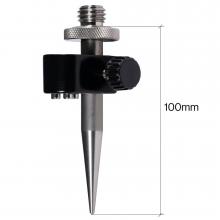 Mini prism pole tip with circular level (L=100mm)