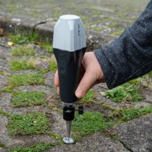 Mini prism pole tip with circular level (L=100mm)