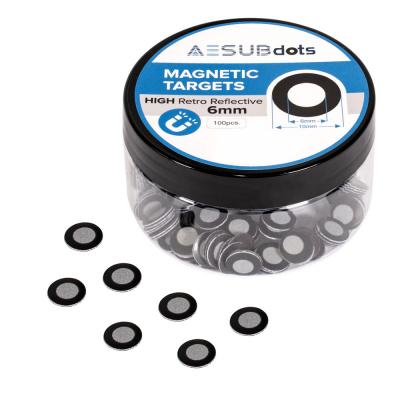 AESUBdots - Box aus 100  Hoch-retro-reflektierende Messpunkte 6 mm, magnetisch
