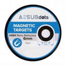 AESUBdots - Box aus 100  Hoch-retro-reflektierende Messpunkte 6 mm, magnetisch