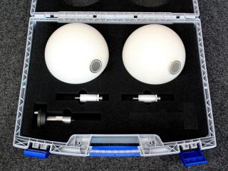 2 XXL spheres plus 1 Tripod Adapter and 2 prism pole adapters
